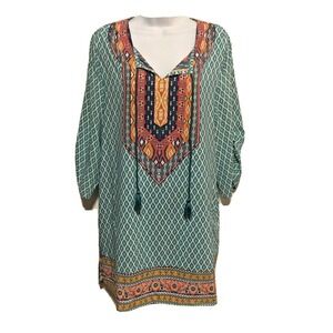 URBAN COCO Boho Dress Tunic Swim Cover-Up Women's Bohemian Tassels Size XL NWT